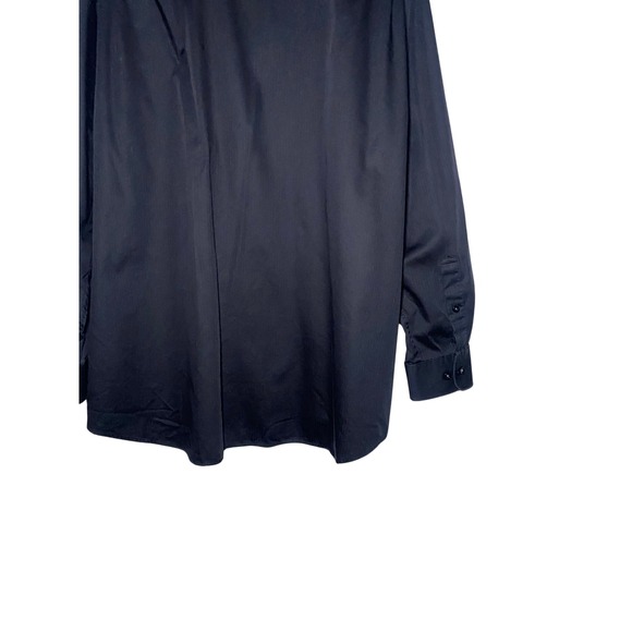 Perry Ellis Mens XXL Black Wrinkle-Free Pinstripe Long Sleeve Dress Shirt - Picture 4 of 6